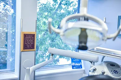 decorations lining the walls of Strathcona Dental Clinic in Edmonton, AB